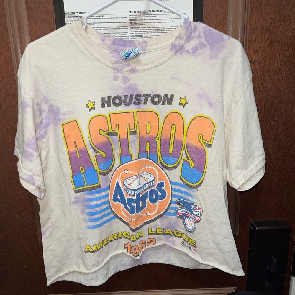 Houston Astros Tie-Dye Halter T-Shirt Size Large